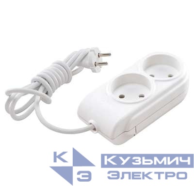 Удлинитель 2х2м без заземл. 10А IP20 защ. шторки Makel N2010031
