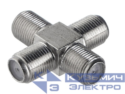 Переходник соединитель на 4 гн F крест (цинк), NETKO Optima