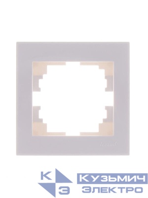 Рамка 1-м Rain горизонт. без вставки бел. LEZARD 703-0202-146