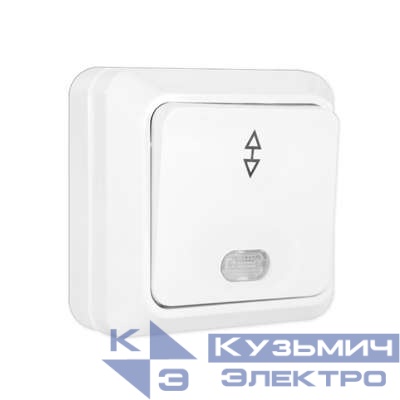 Переключатель проходной 1-кл. ОП Олимп 10А IP20 с подсветкой бел. UNIVersal О0125