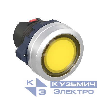 Головка кнопки плоская с фиксацией алюм. кольцо прозр. желт. DKC M22P-FLLYA