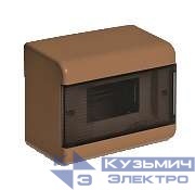 Щиток ОП Тусо 6мод. с двер. 160х132х93мм корич. Рувинил 68026К