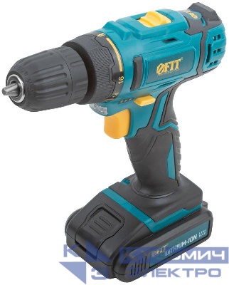 Дрель-шуруповерт аккумуляторная 14.4В 0-400/1450об/мин 23Нм 1 (Li-Ion) 1.3А.ч FIT 80187