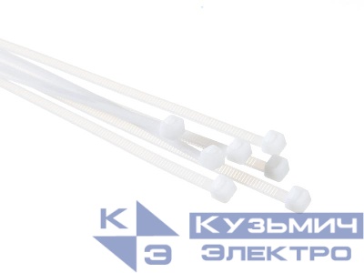 Стяжка нейлоновая 300*4.8 /100 шт (белая), NETKO Optima