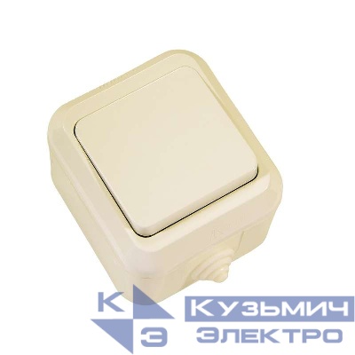 Выключатель 1-кл. ОП 10А IP44 п/герм. крем. Makel 18200