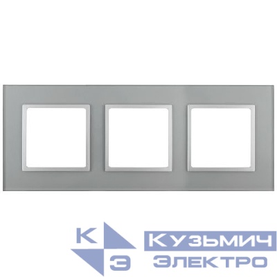 Рамка 3-м 14-5103-03 стекло Elegance алюм.+алюм. ЭРА Б0034508