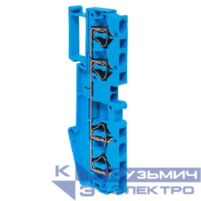 Колодка клеммная ST-4 41А 4 вывода пружинная син. EKF plc-jxb-st-4-4-blue