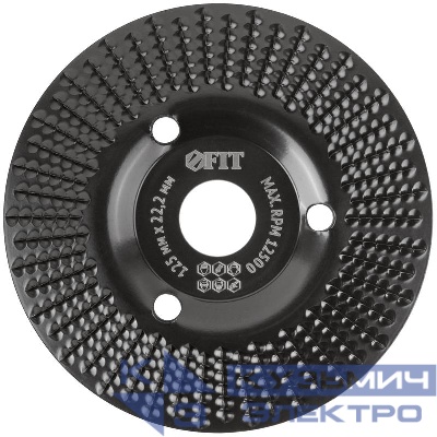 Диск обдирочный по дереву наклонный посадочный диаметр 22.2мм 125мм средняя насечка FIT 39525