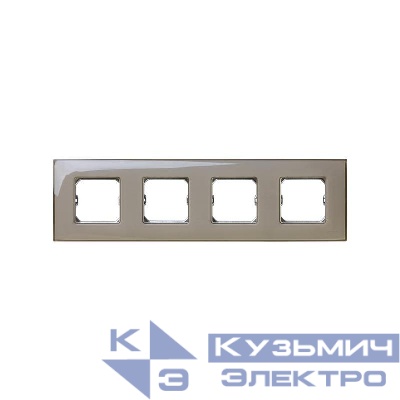 Рамка 4-м Simon27 Neos дымчатое стекло Simon 27774-34