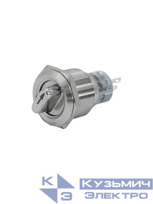 Переключатель GQ22-L-11X/33/S IP40 1НО+1НЗ на 3 положения без фиксации I-O-II d22мм метал. Электротехник ET259211