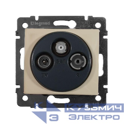 Розетка телевизионная оконечная TV/FM/SAT Valena 10дБ 2400МГц сл. кость Leg 774336