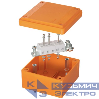 Коробка ответвительная FS 100х100х50мм IP56 5п 450В 20А 10кв.мм с гладкими стенками и клеммниками пластик. DKC FSB10510