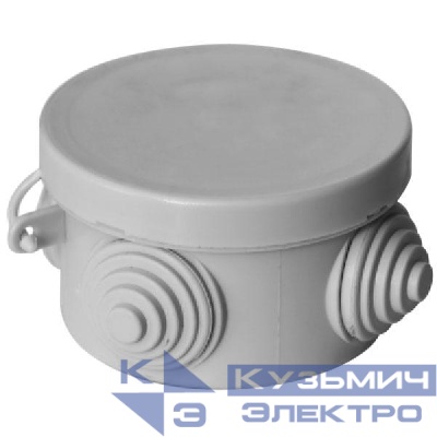 Коробка распаячная ОП 65х40мм с гермовводами сер. Урал Пак КО-51007065-180