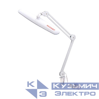 Лампа настольная на струбцине 117LED Blue Stream регулировка яркости бел. Rexant 31-0409