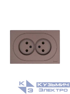 Розетка 2-м СП OSEN без заземл. ПБТ механизм шоколад LEZARD 743-7300-128B