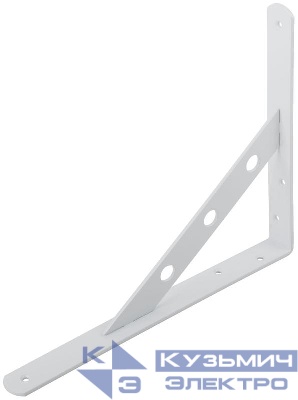 Уголок-кронштейн усиленный 250х200мм бел. КУРС 66105