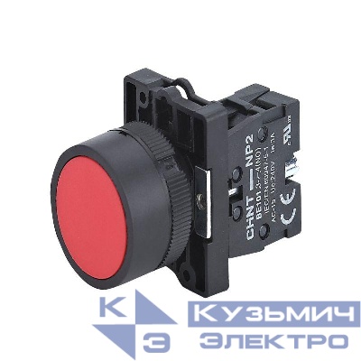 Кнопка управления NP2-EA41 без подсветки 1НО IP40 (R) красн. CHINT 574628