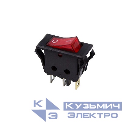 Выключатель клавишный 250В 15А (3с) ON-OFF красн. с подсветкой (RWB-413; SC-788) Rexant 36-2225