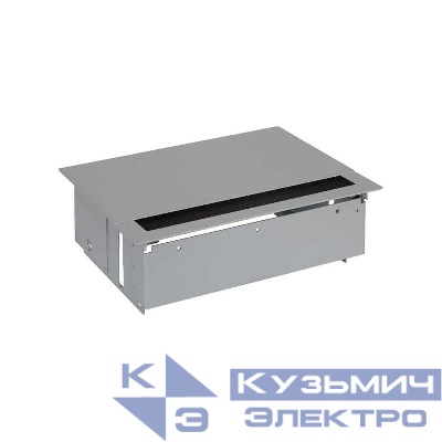 Блок розеточный врезной с крышкой ввод щетка 1х2P+E 3 пустых мод. алюм. Simon 400 44401000-133