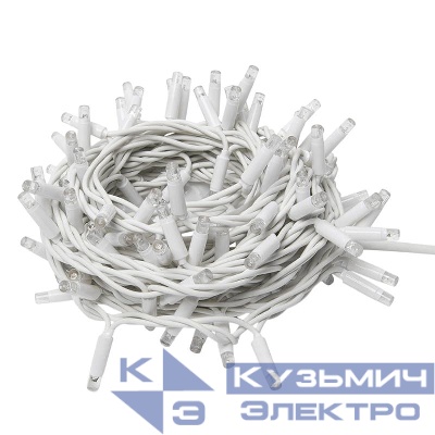 Гирлянда светодиодная ULD-F90PRO S5M-050/TWK WW 5м без вилки с эффектом мерцания соединяемая 50 светодиодов тепл. бел. свет (2400К) IP67 провод бел. Uniel UL-00013249
