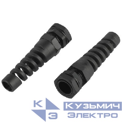 Ввод кабельный (сальник) PGR 11 d5-10мм (d отверст. 18.6мм) IP54 с гибким отводом (уп.10шт) Эра Б0065198