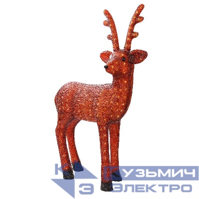 Фигура светодиодная акриловая "Бурый олень" 78х100см 380LED бел. 6Вт 24В IP65 понижающ. трансф. в компл. Neon-Night 513-305