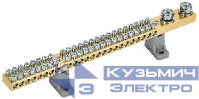 Шина нулевая N на двух угловых изоляторах 200А ШНИ-10х18-48-L2-С IEK YNN30-48-C2-K03