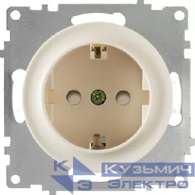 Розетка 1-м СП Florence 16А IP20 с заземл. защ. шторки винтов. клеммы механизм беж. (1E10101301) OneKeyElectro 2172787