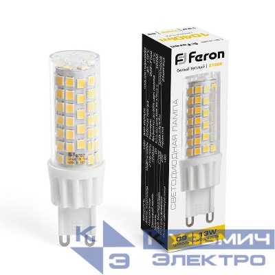 Лампа светодиодная LB-436 13Вт JCD 2700К G9 230В FERON 38152