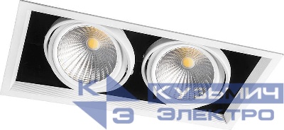 Светильник светодиодный AL212 2х30Вт 4000К 5400лм 35град. карданный с драйвером и клеммой в комплекте бел. FERON 29780