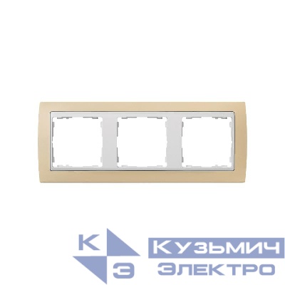 Рамка 3-м Simon82 пастель крем./бел. Simon 82631-31