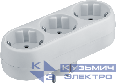 Разветвитель 3-м с заземл. 10А IP20 94 672 NAD-L-3E-WH в ряд Navigator 94672