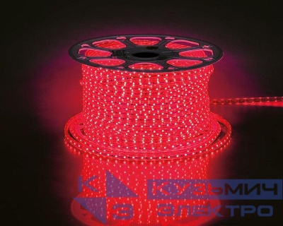 Лента светодиодная LS704 60SMD(2835)/м 4.4Вт/м 220В IP65 с 2 сетевыми шнурами 2 заглушками 2 коннекторами 10 крепежами в комплекте красн. (уп.100м) FERON 26239