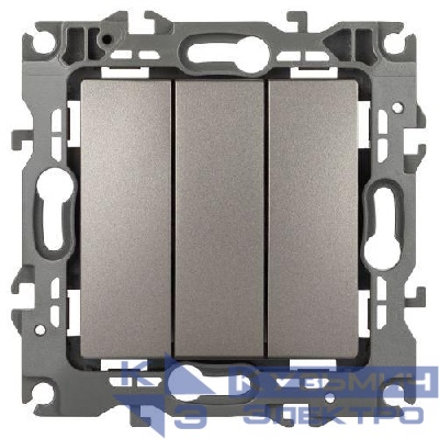 Выключатель 3-кл. Эра12 12-1107-16 10А 250В 10AX механизм титан Эра Б0065703