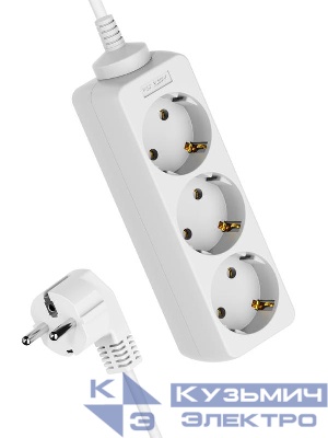 Удлинитель 3х3м с заземл. 16А IP20 ПВС 3х1 КОСМОС YKsm3m-3g-Z(K)