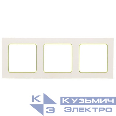 Рамка 3-м Стокгольм бел. с линией цвета зел. PROxima EKF EAM-G-302-10