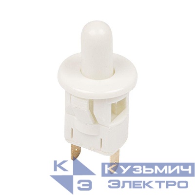 Выключатель-кнопка 250В 2.5А (2с) ON-(OFF) Б/Фикс бел. (PBS-19С2) (мебельная) Rexant 36-3021