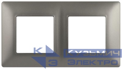 Рамка 2-м Elegance 14-5002-16 для розеток и выключателей титан Эра Б0065815