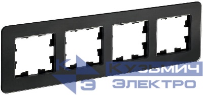 Рамка 4-м BRITE РУ-4-2-Бр стекло черн. RE IEK BR-M42-G-41-K02