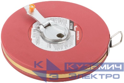Рулетка 30м фибергласовая лента корпус пластик. красн. КУРС 17508