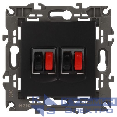 Розетка аудио 2мод. 14-3112-05 Elegance антрацит ЭРА Б0034330