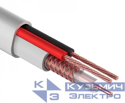 Кабель коаксиальный КВК-В, (CU, оплетка 80 нитей CCA) + кабель питания 2x0.5мм2 (CU, многожильный), белый (200м) NETKO Optima