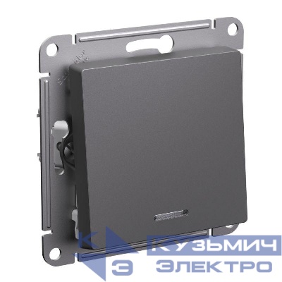 Переключатель 1-кл. AtlasDesign (сх. 6а) 10AX с подсветкой механизм базальт SE ATN001463