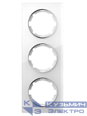 Рамка 3-м Garda вертикал. стеклянная бел. 2E52311300 OneKeyElectro 2234945