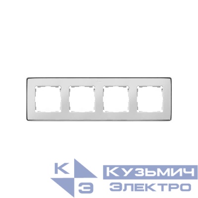 Рамка 4-м Simon82 Detail бел. основание алюм. Simon 8201640-243