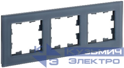 Рамка 3-м BRITE РУ-3-2-Бр стекло маренго матов. IEK BR-M32-G-31-K35