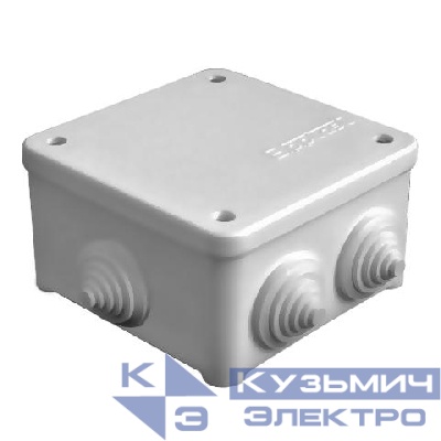 Коробка распределительная ОП 85х85х45мм IP54 7 выходов 3 гермоввода крышка на винтах сер. Epplast 130112