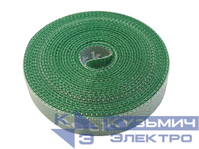 Лента-липучка многоразовая 14,5мм*3м, с насечками для отрыва (каждые 2 см), зеленая NETKO Optima