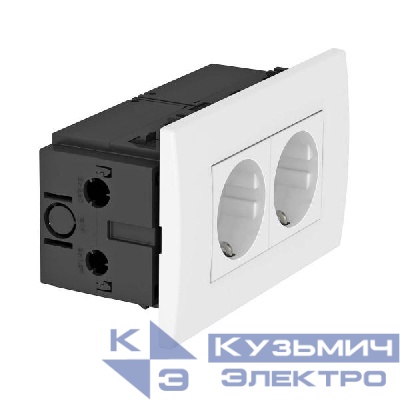 Блок розеточный 2-м AR45 2хModul45 SDE-RW D0RW2 16А 84х140х59мм укомплектован. бел. OBO 6119407
