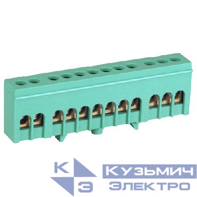Шина PE земля в изолированном корпусе на DIN-рейку ШНИ-6х9-12-Д зел. NO-224-104 Эра Б0062971